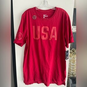 NWT Nike Team USA Olympics Dri-Fit Red T-Shirt Size L